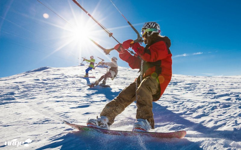 Snøkiting på fjellet ved Vaset