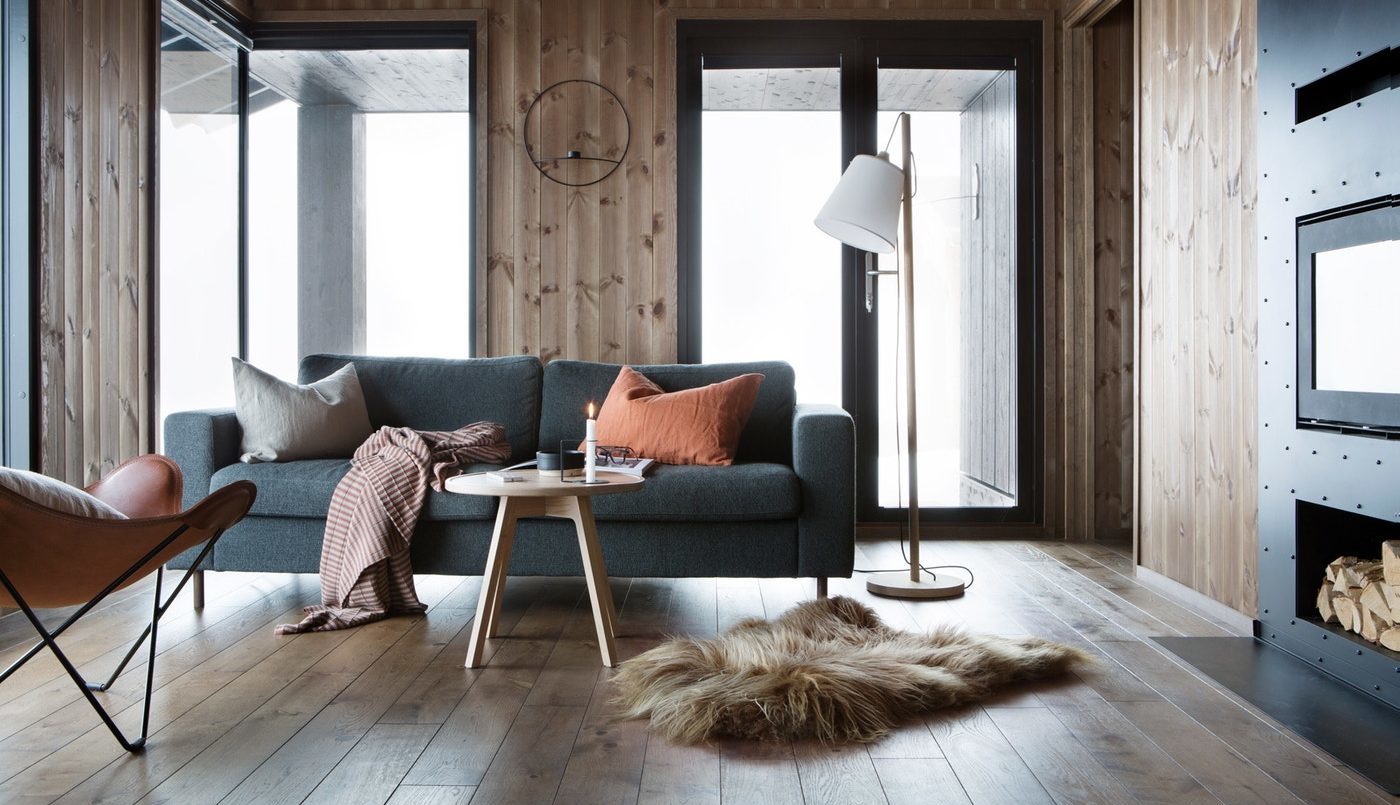 Lyst interiør fra Leve Hytter